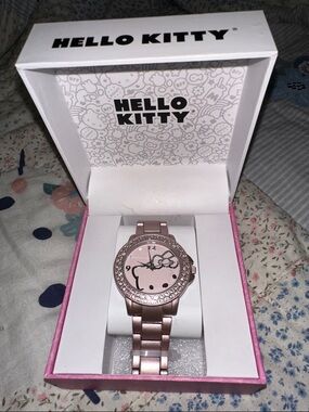 Hello Kitty Rose Gold and Pink Crystal Bezel Watch